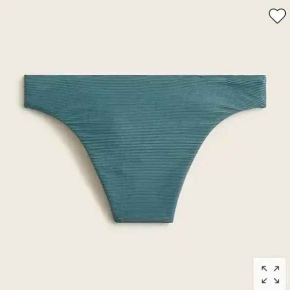 New J. Crew Teal Ribbed High Rise Cheeky Bikini Swim Bathing Suit Bottom Size 3X